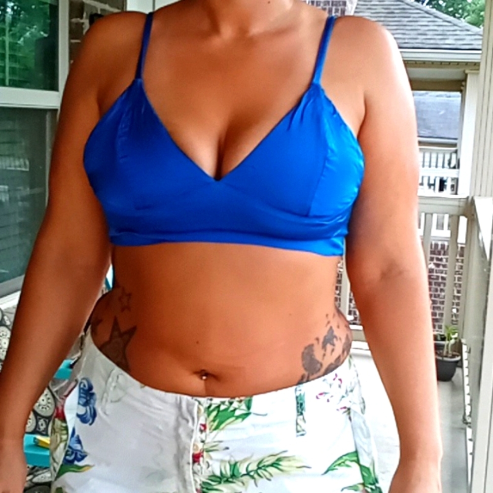 3 For$10 Aerie Blue Crop Top Excellent Condition LG - Picture 1 of 4